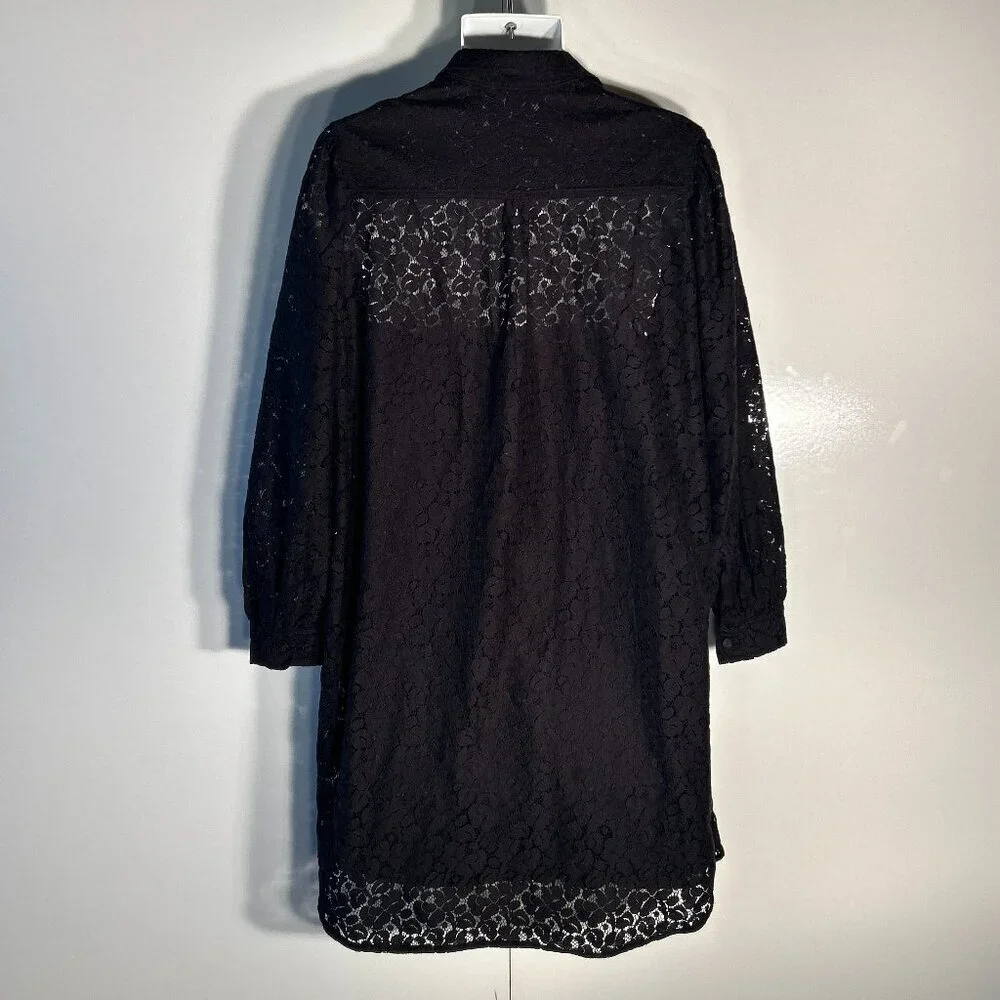 GAP SZ XL Black Lace Dress Feminine Boho Whimsigoth Dark Romance Dressy